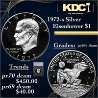 Proof 1972-s Silver Eisenhower Dollar $1 Graded pr