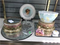 Vintage to antique glassware and collectibles