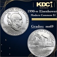 1990-w Eisenhower Modern Commem Dollar $1 Grades m