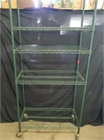 Metal storage shelf on wheels 76 x 35.5 x 18