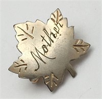 Sterling Silver Mother Leaf Pin