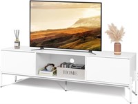 WLIVE Modern TV Stand for 65 Inch TV, White