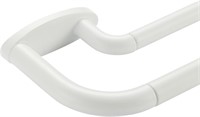 Double Curtain Rods Matte White, 28-48 Inches