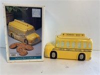 School Bus Cookie Jar Ceramic 11x6.5in NIB