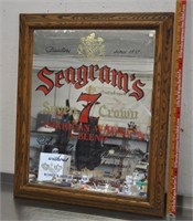 Seagram's mirror wall decor, plastic frame