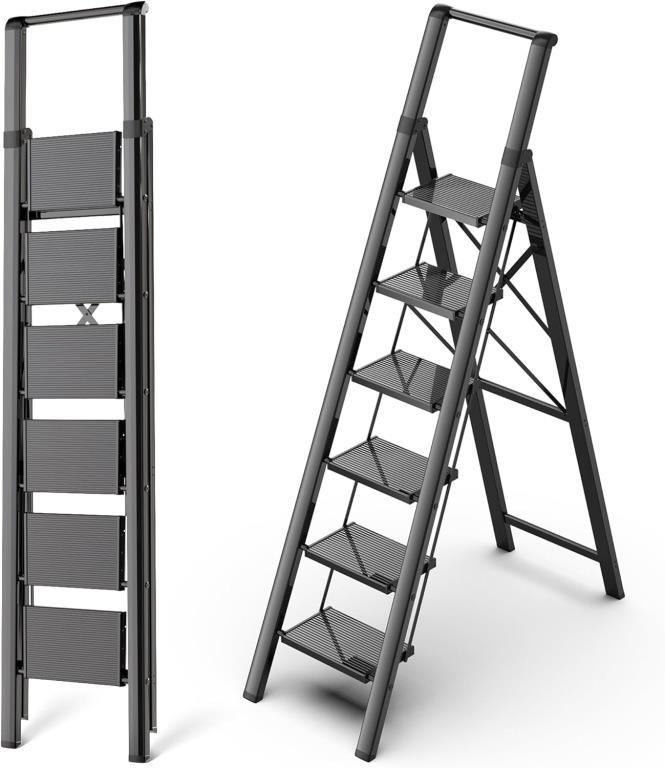 GameGem 6 Step Ladder, Aluminum Folding
