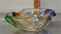Multi-colour art glass bowl