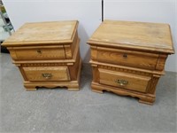 Two nightstands two drawers 24.5 x 25.5 X 20 in