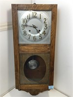 Vintage Wall Clock w/ Pendulum. For Restoration