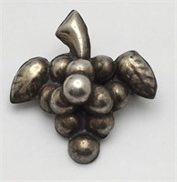 Sterling Silver Grape Pin