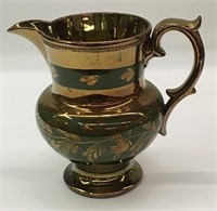 Copper Luster Pitcher With Green Design