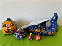 Talavera Pottery Basket Horn & Pumpkins ++
