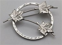 Sterling Silver Leaf Brooch