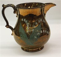 Copper Luster Hand Painted Pitcher