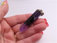 Crystal Purple Amethyst & Sterling 2" Pendant Cut