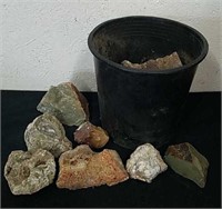 8.5 X 8.25 inch planter full of gems/rocks and
