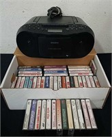 Sony cassette and CD player with a bunch of