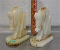 Vintage stone horse bookends
