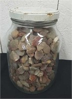 7.5 in glass jar with gems