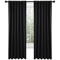 Deconovo Blackout Curtains 84 Inches Long, Black