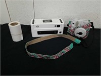 Fujifilm Instax Mini 9 camera, a label printer,