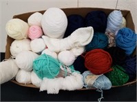 Large box full of yarn and some unfinished