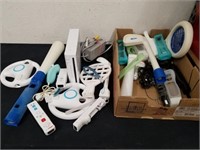 Wii with a lot of accessories and power cords
