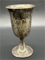 Monogrammed & Embossed Electroplate Silver Chalice