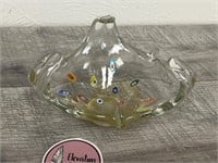 Beautiful blown art glass bowl with murrini