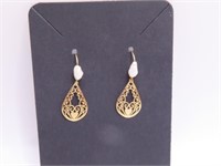 14kt Gold Thin Enscribed 1' Earrings 0.8g