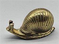 Mid Century Decor: Brass Snail 3.5in Figurine