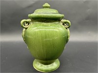 Vintage Green Ceramic Ginger Jar