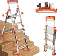 LANBITOU 5 Step Aluminum Ladder with Wide