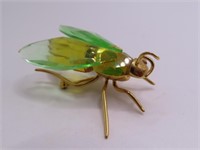 Beautiful Sterling & GreenGlass 2" Butterfly Pin