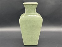 Green Korean Celadon Crackle Finish 12in Vase