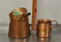 Copper General Steel quart can, Butte cup