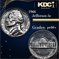 Proof 1966 Jefferson Nickel 5c Grades GEM++ Proof