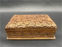 Heavily Carved Vintage Chinese Tea Box