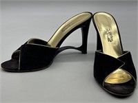 Andrew Geller Formal Black & Gold Sandals, Greece