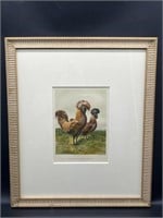 Antique Print- Golden Spangled Polish Chickens