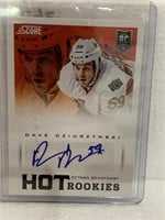 Hockey rookie autographed card Dave Dziurzynski