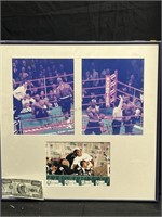 3 Signed Holyfield Boxing Photos. Framed To