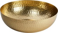 Creative Co-op Round Hammered Metal Bowl, Gold