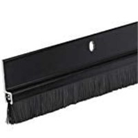 3 Ft - Black Door Sweep With Brush For Gaps Up To