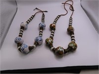 (2) stranded Porcelain Beaded 20" Necklaces