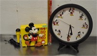 Mickey Mouse radio & clock, see notes