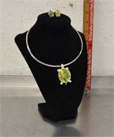 'Turtle' necklace/brooch & earrings