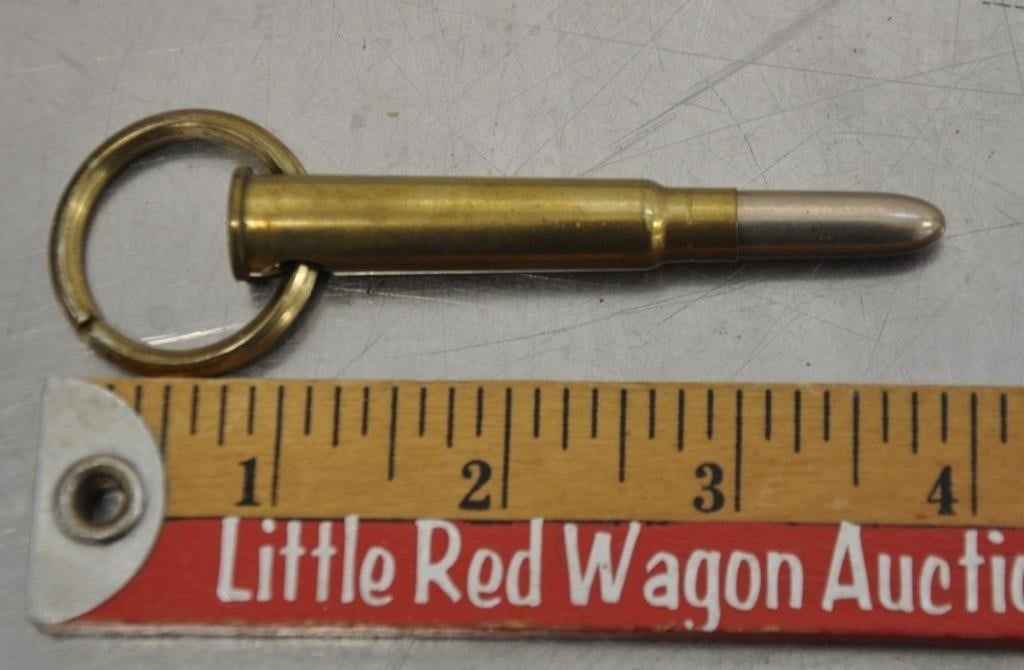 Brass bullet key fob