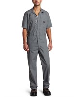 Dickies Men's Short Sleeve Coverall, Gray, Large