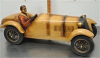 Large wood carved automobile decor, 27" long